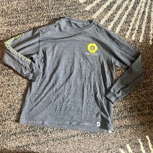 Simply  Southern Gray Long Sleeve Kids Shirt with Sunflower Design